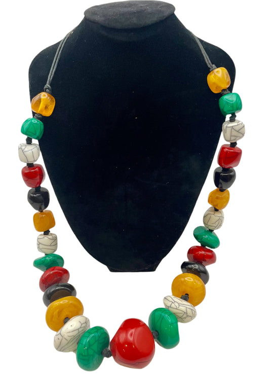 Tibetan Necklace with Oval Beads