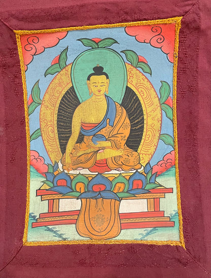 Shakyamuni Buddha Painting with Brocade | For Prosperity