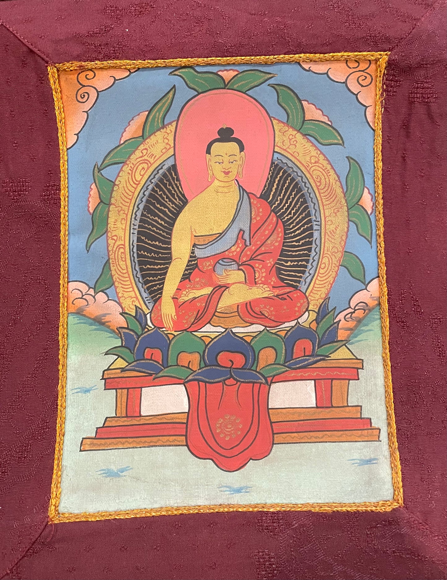 Shakyamuni Buddha Painting with Brocade | For Prosperity